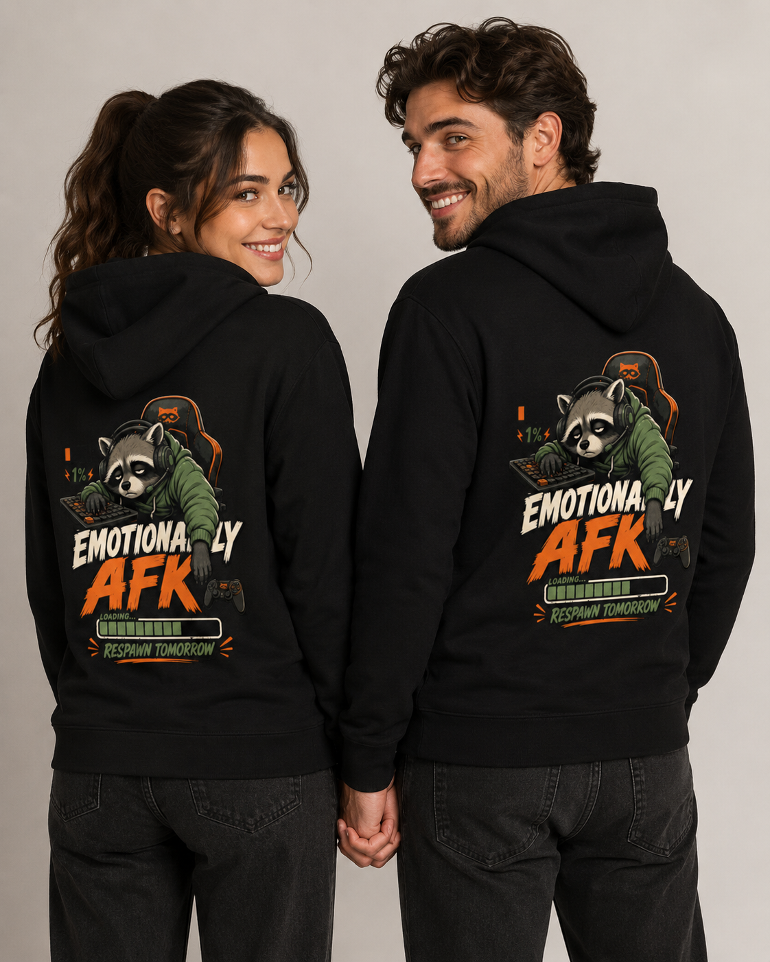 Voetris Emotionally AFK Gamer Hoodie – Unisex Premium Pullover view 4
