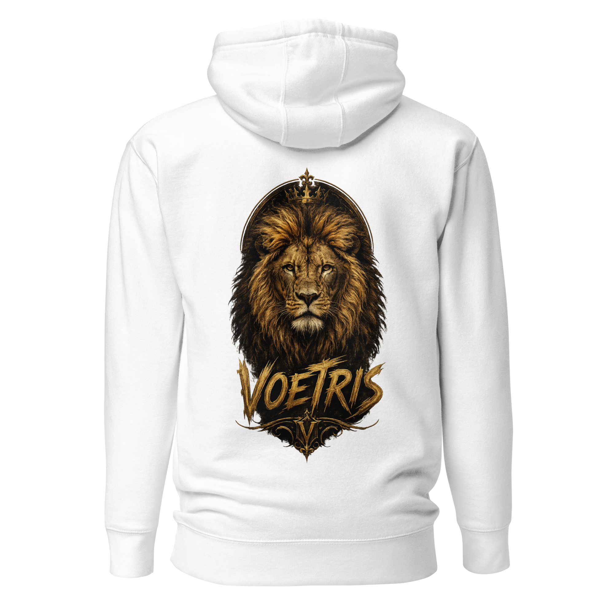 Voetris Crowned Lion Unisex Hoodie – Black view 21