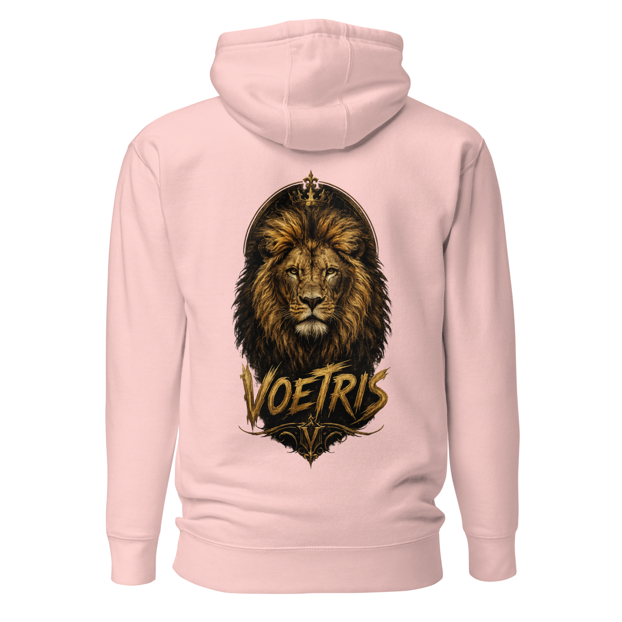 Voetris Crowned Lion Unisex Hoodie – Black view 14