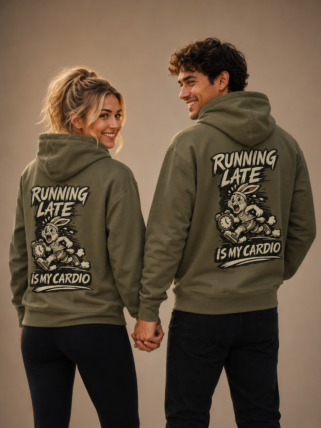 Voetris Running Late Is My Cardio Hoodie – Unisex Premium Pullover view 23