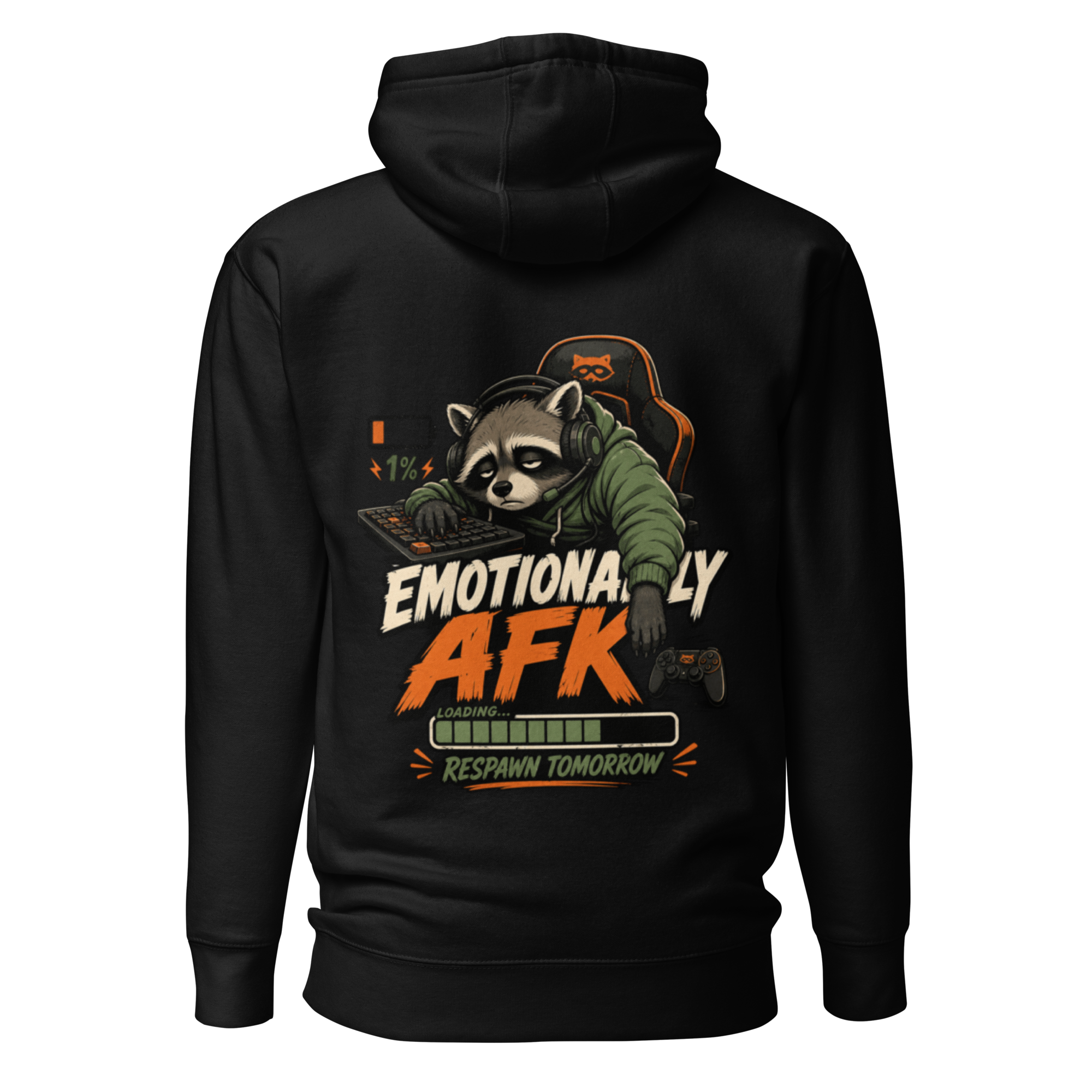 Voetris Emotionally AFK Gamer Hoodie – Unisex Premium Pullover view 5