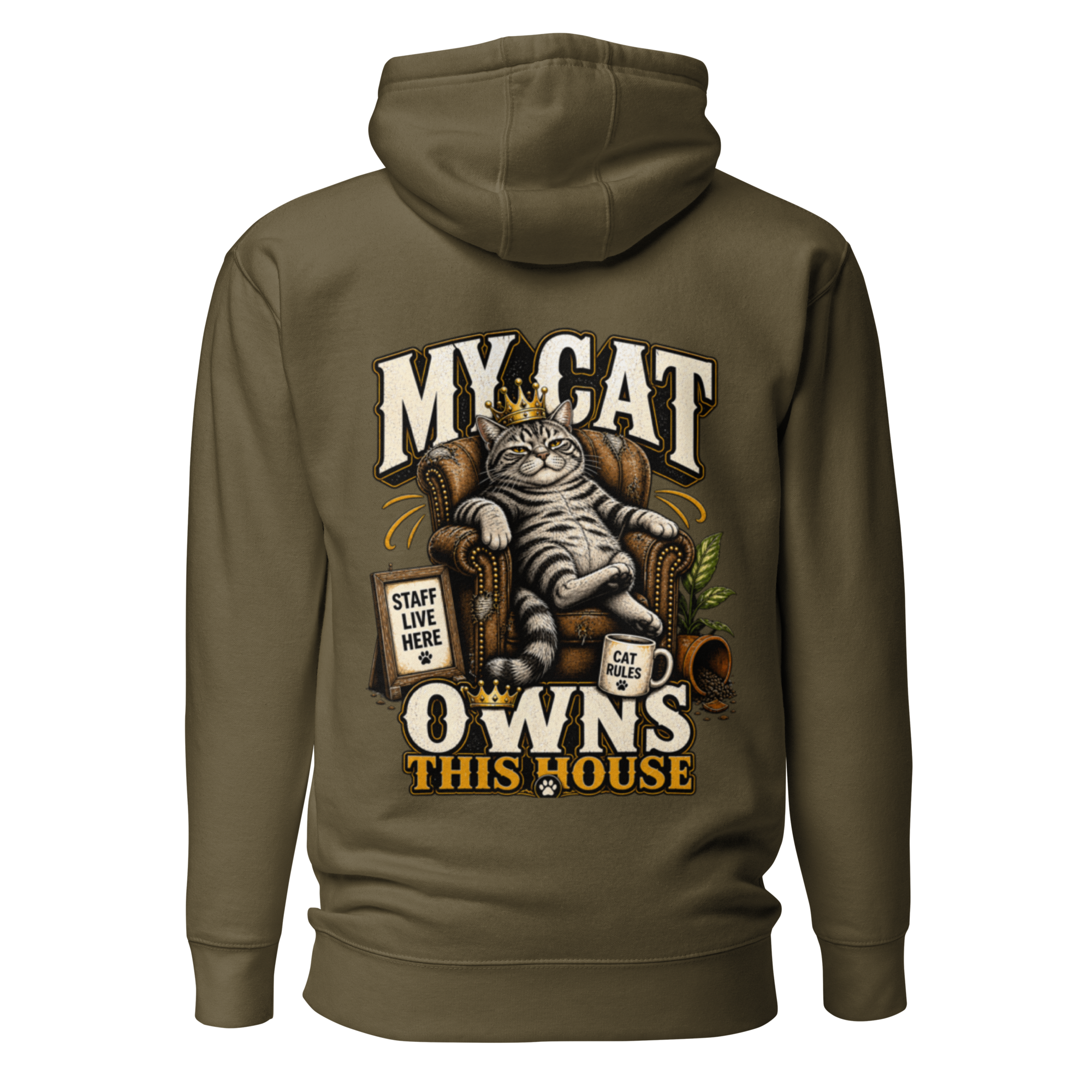 Voetris My Cat Owns This House Hoodie – Unisex Premium Pullover view 21