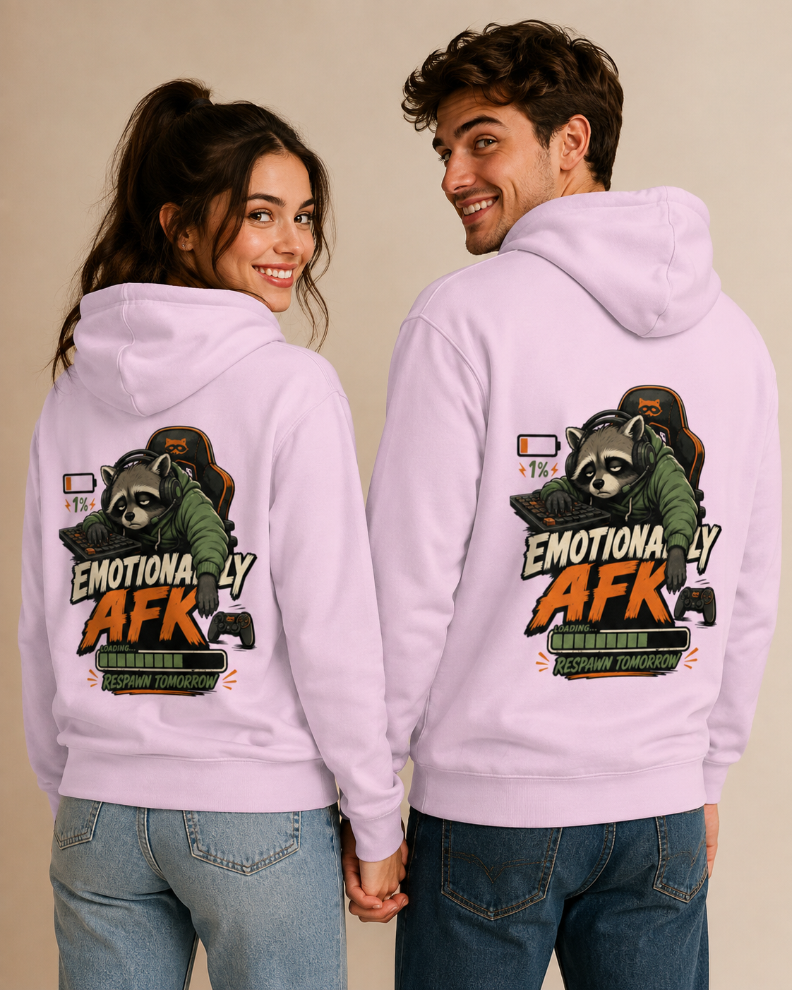 Voetris Emotionally AFK Gamer Hoodie – Unisex Premium Pullover view 17