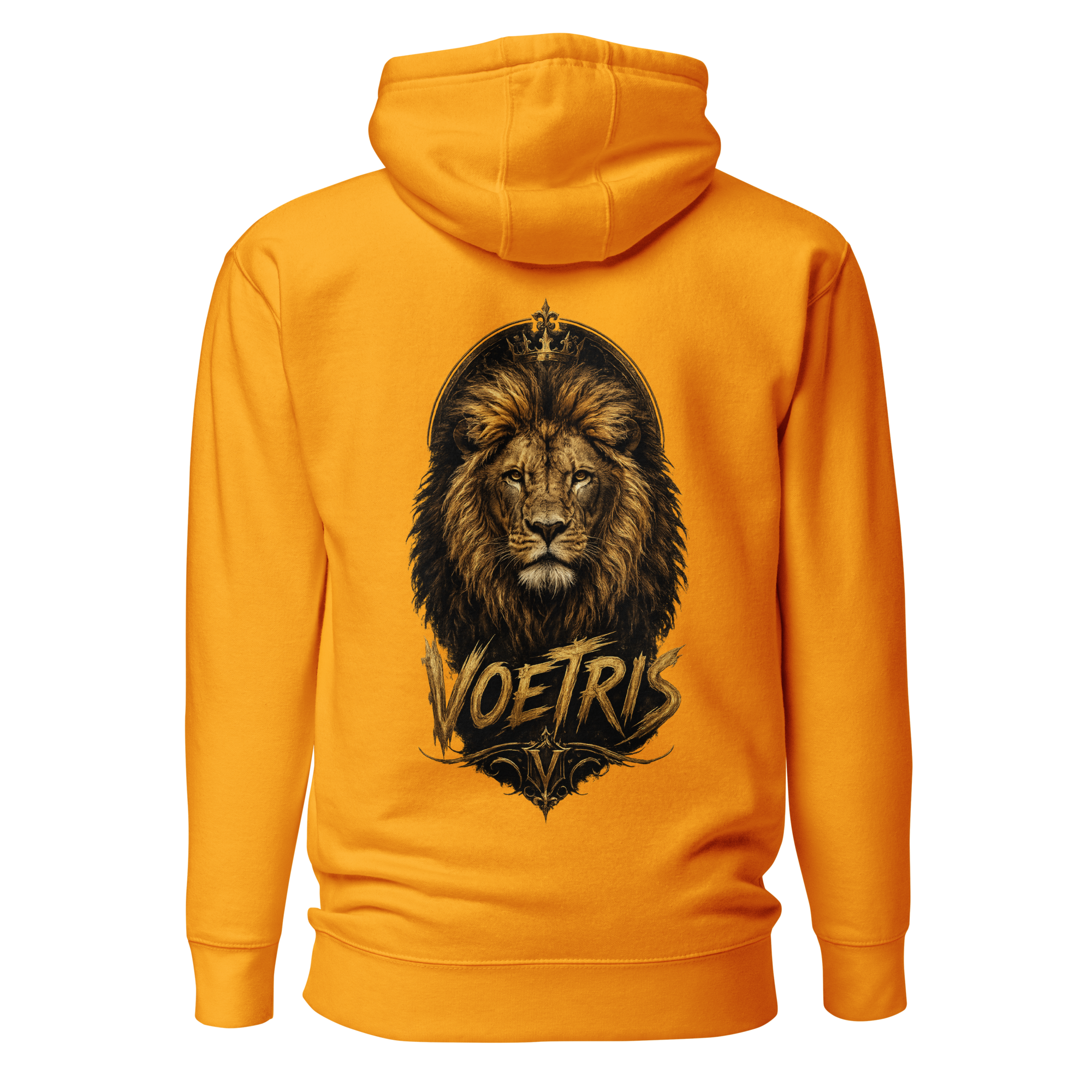 Voetris Crowned Lion Unisex Hoodie – Black view 19