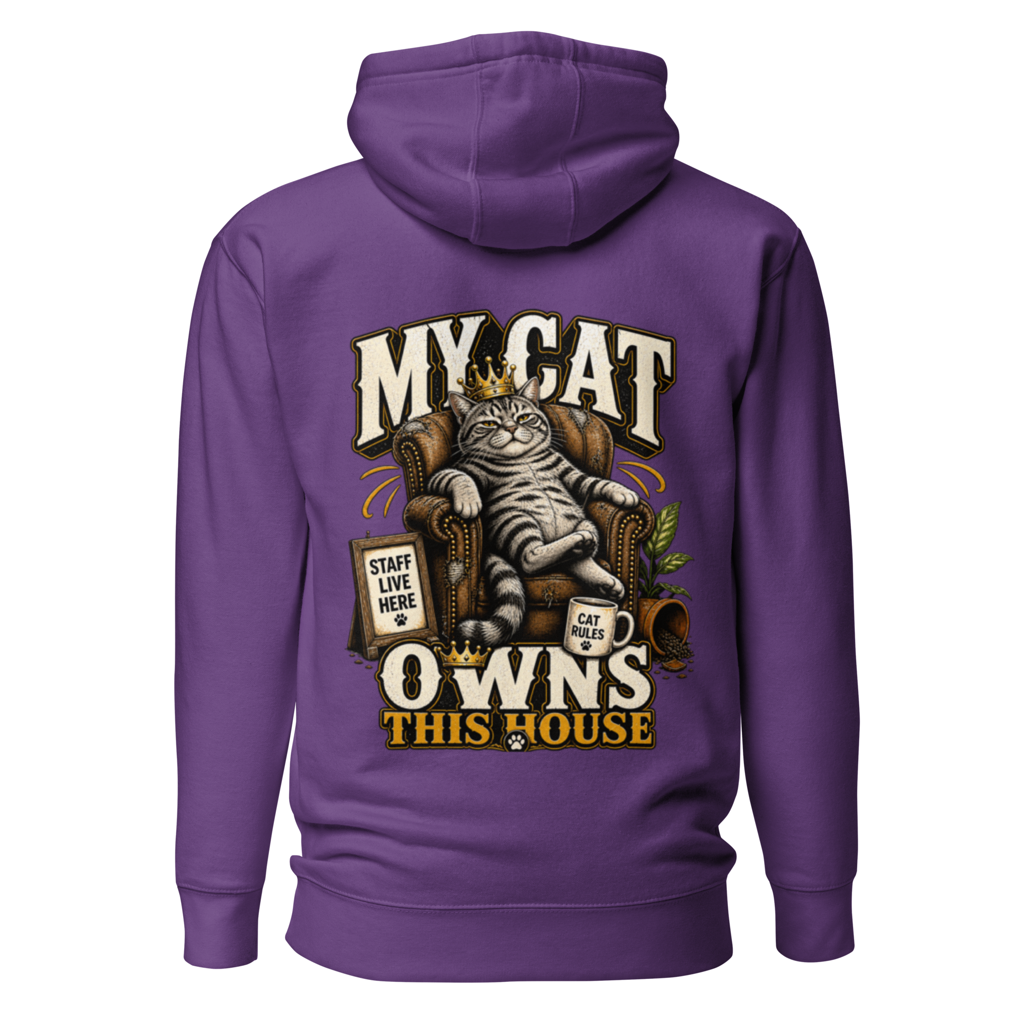 Voetris My Cat Owns This House Hoodie – Unisex Premium Pullover view 24