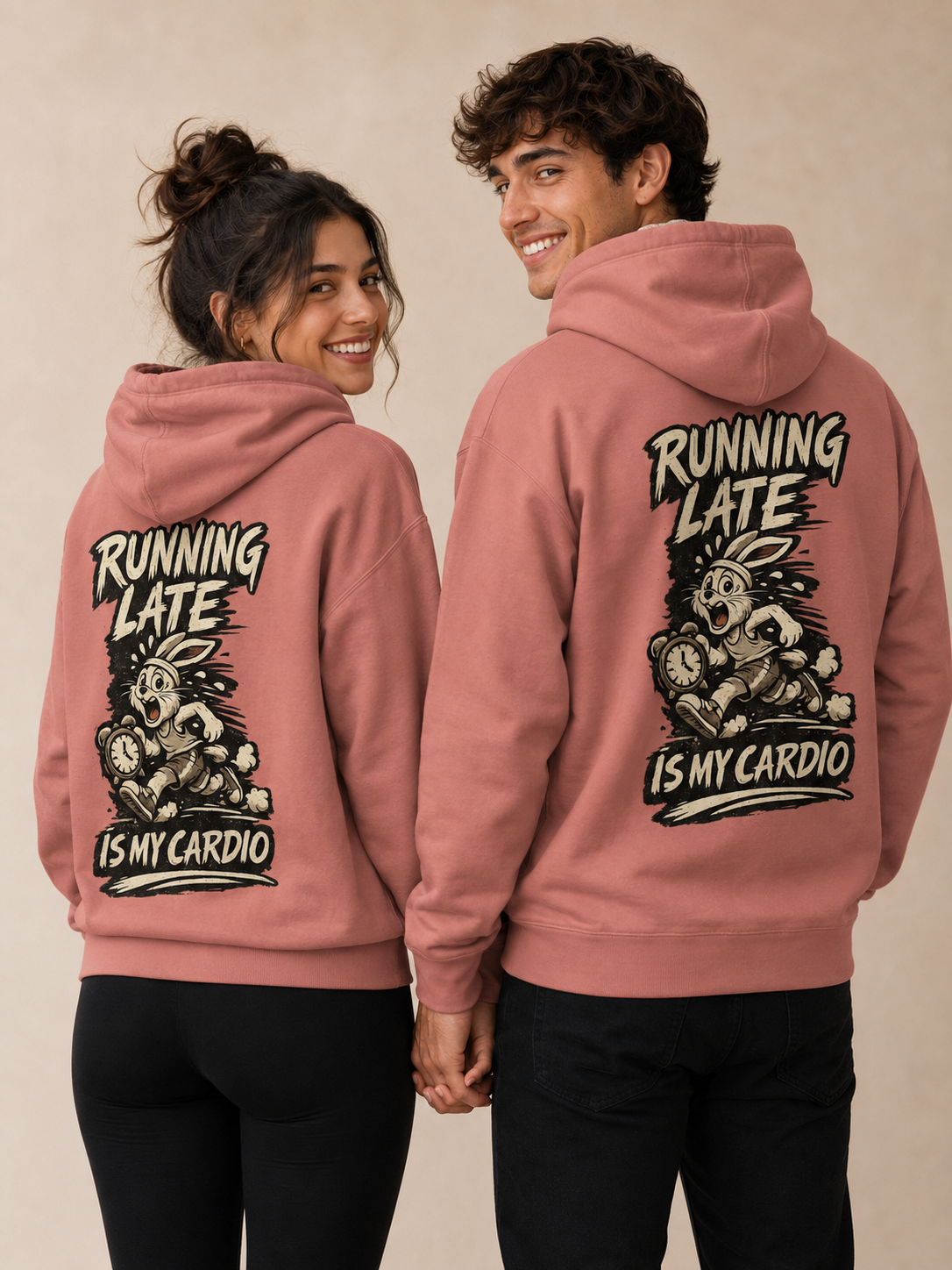 Voetris Running Late Is My Cardio Hoodie – Unisex Premium Pullover view 11