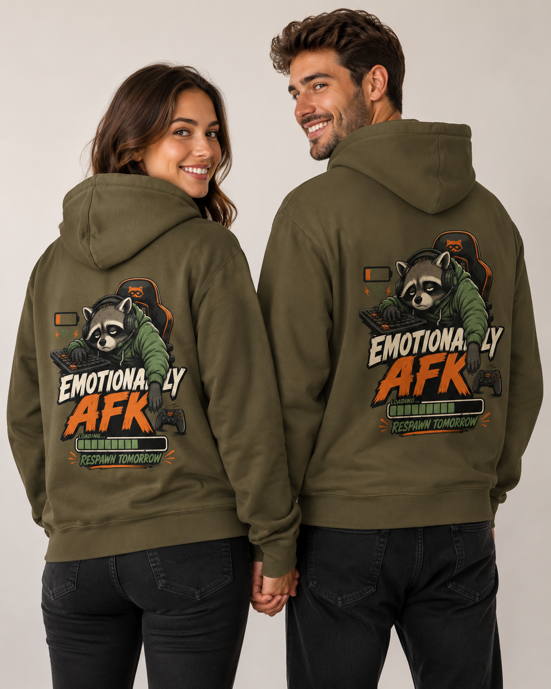 Voetris Emotionally AFK Gamer Hoodie – Unisex Premium Pullover view 20