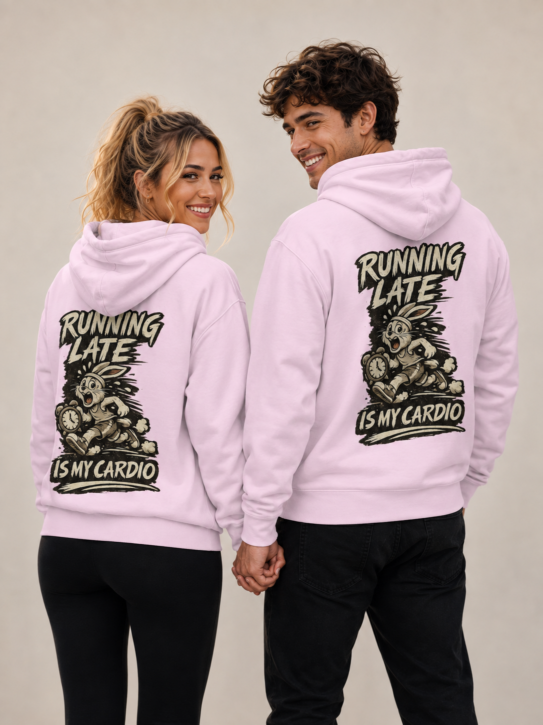 Voetris Running Late Is My Cardio Hoodie – Unisex Premium Pullover view 20