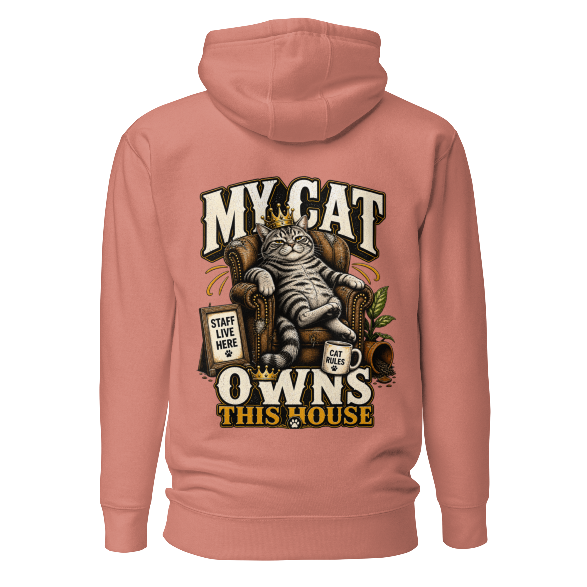Voetris My Cat Owns This House Hoodie – Unisex Premium Pullover view 12