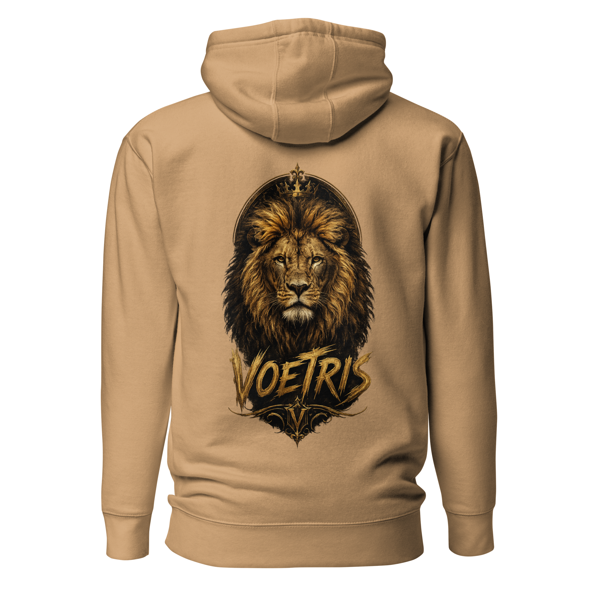 Voetris Crowned Lion Unisex Hoodie – Black view 12