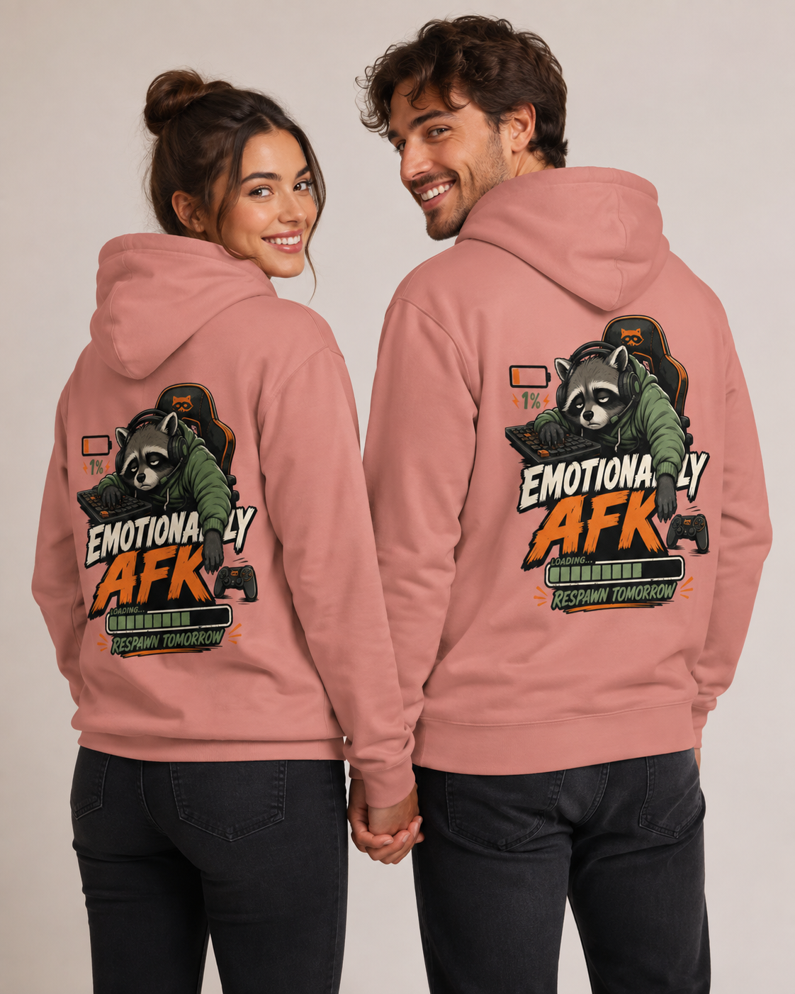 Voetris Emotionally AFK Gamer Hoodie – Unisex Premium Pullover view 8