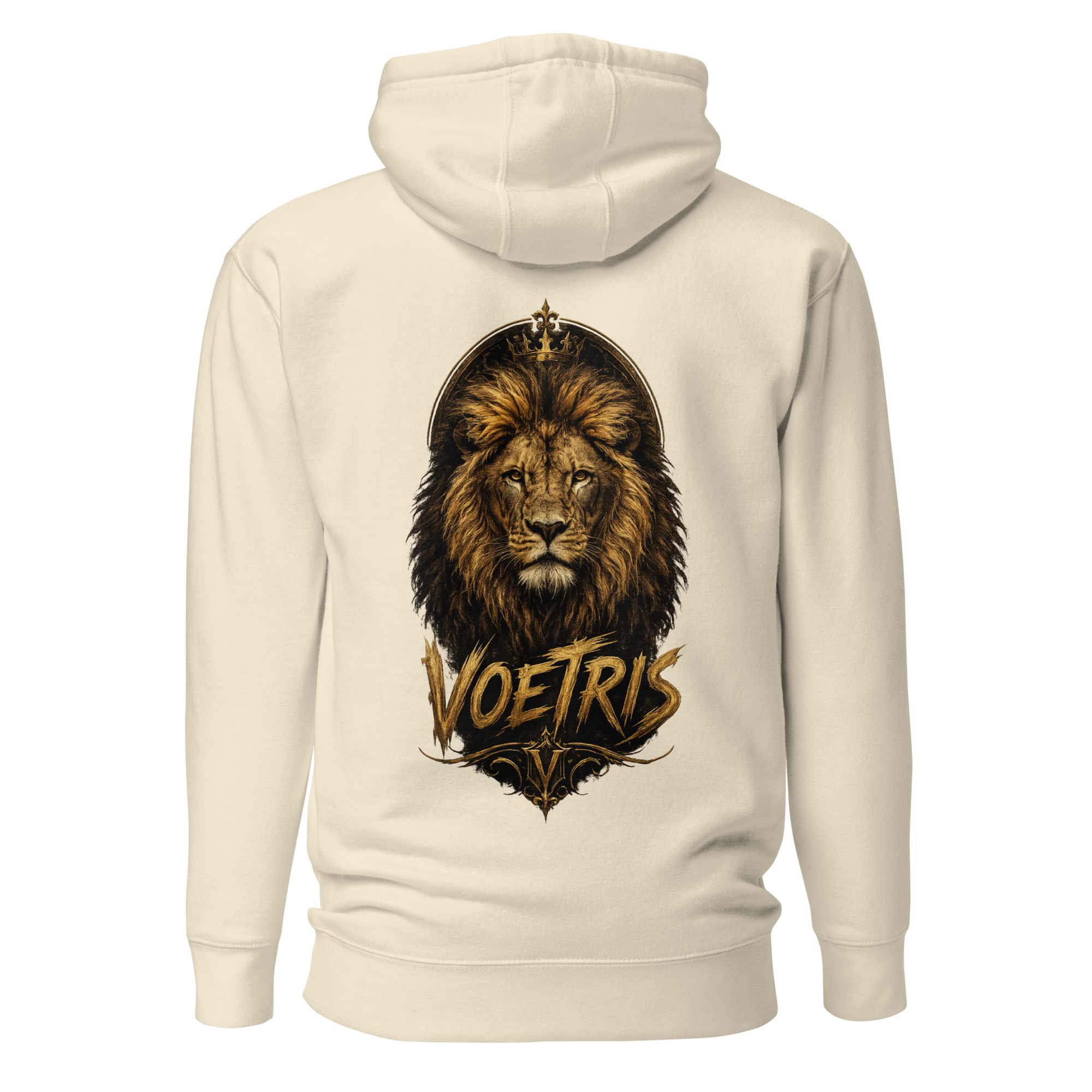 Voetris Crowned Lion Unisex Hoodie – Black view 13