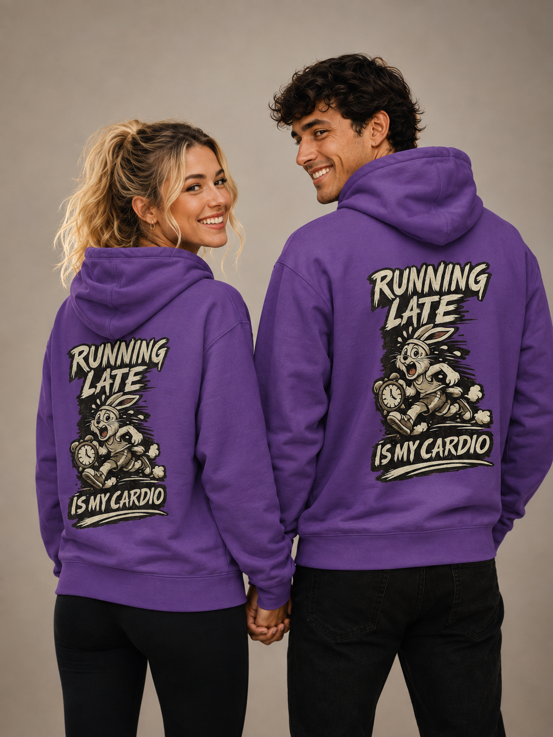 Voetris Running Late Is My Cardio Hoodie – Unisex Premium Pullover view 26