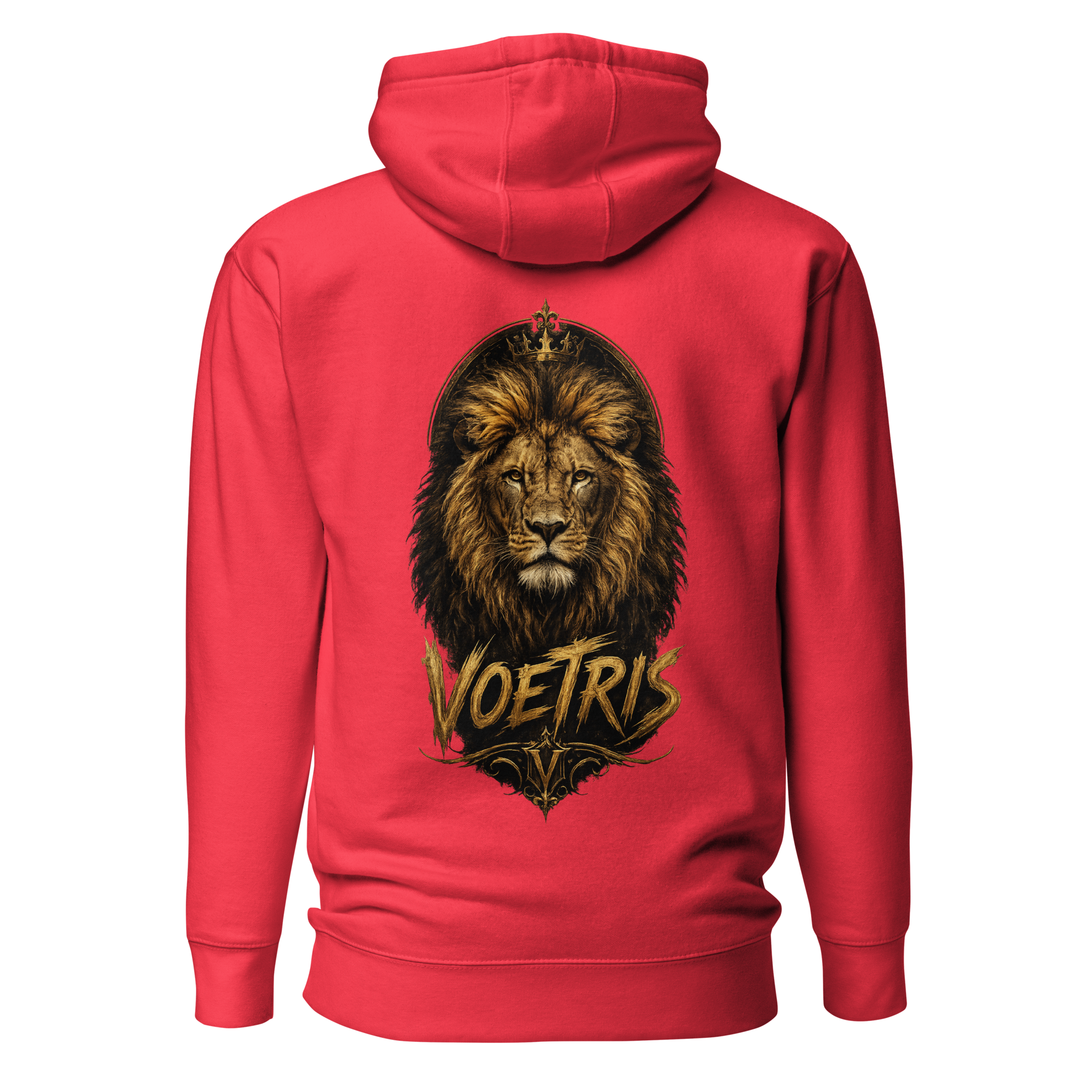 Voetris Crowned Lion Unisex Hoodie – Black view 20