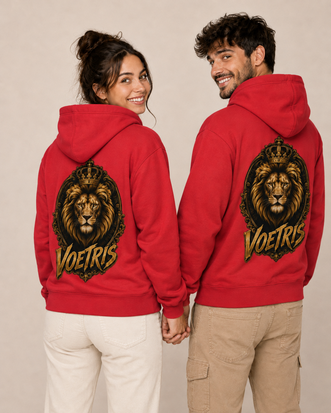 Voetris Crowned Lion Unisex Hoodie – Black
