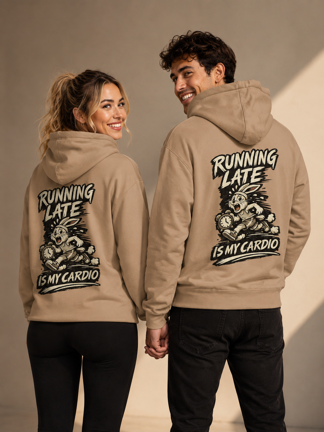 Voetris Running Late Is My Cardio Hoodie – Unisex Premium Pullover view 17