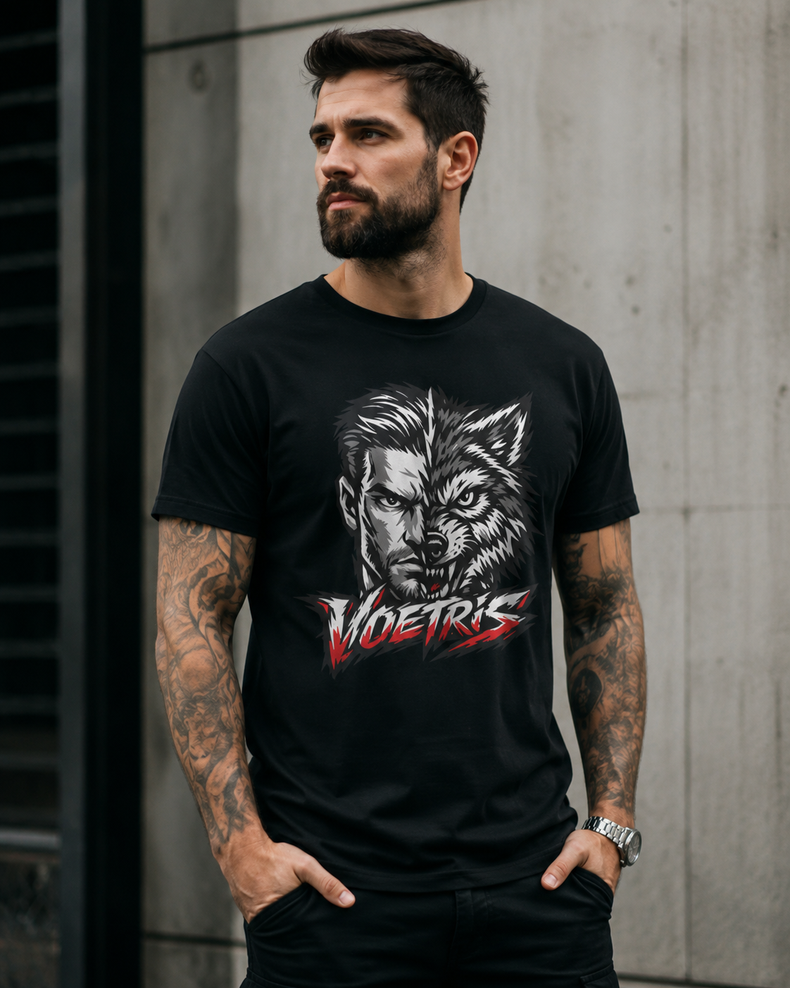 Voetris Wolf Within Unisex Graphic T-Shirt view 4