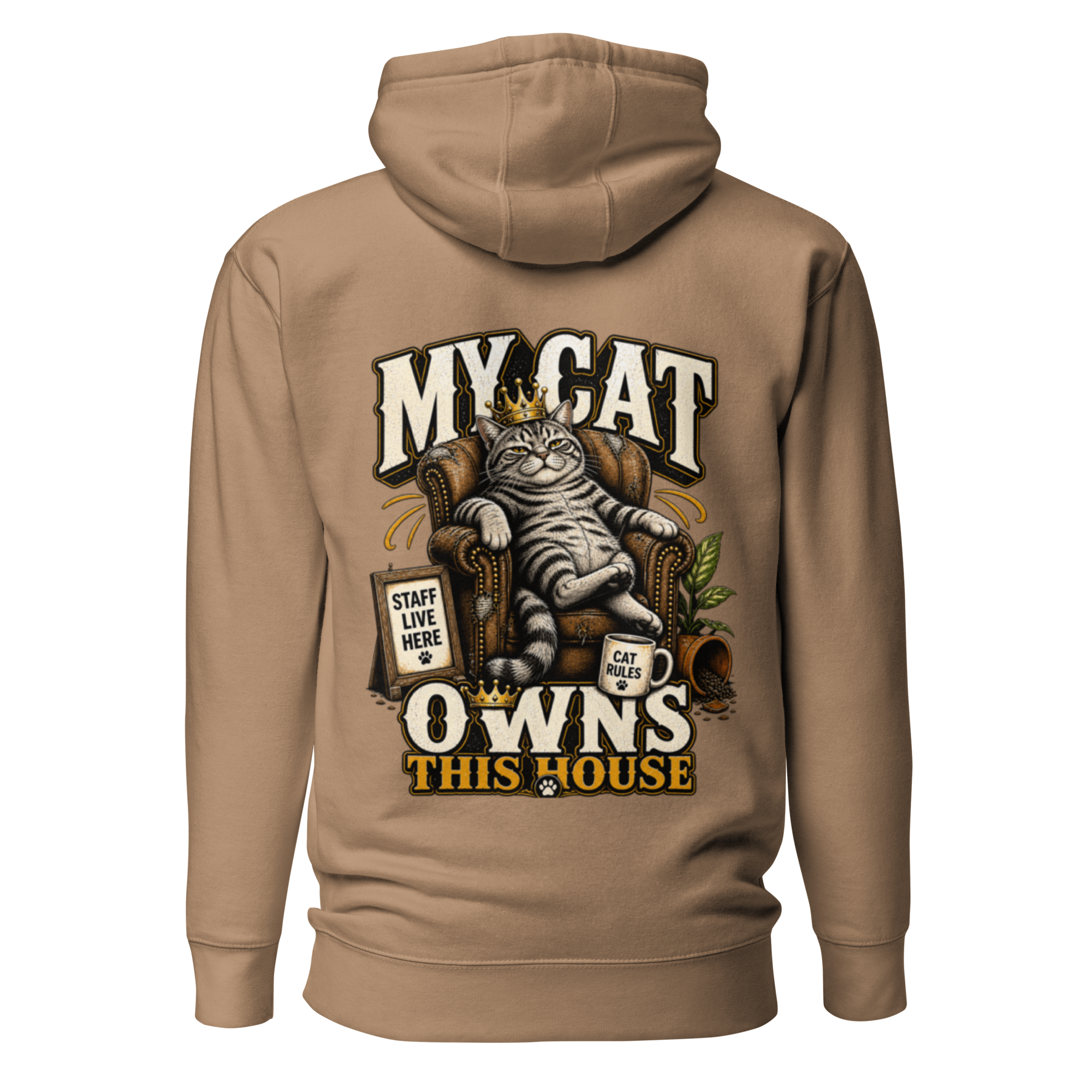 Voetris My Cat Owns This House Hoodie – Unisex Premium Pullover view 18