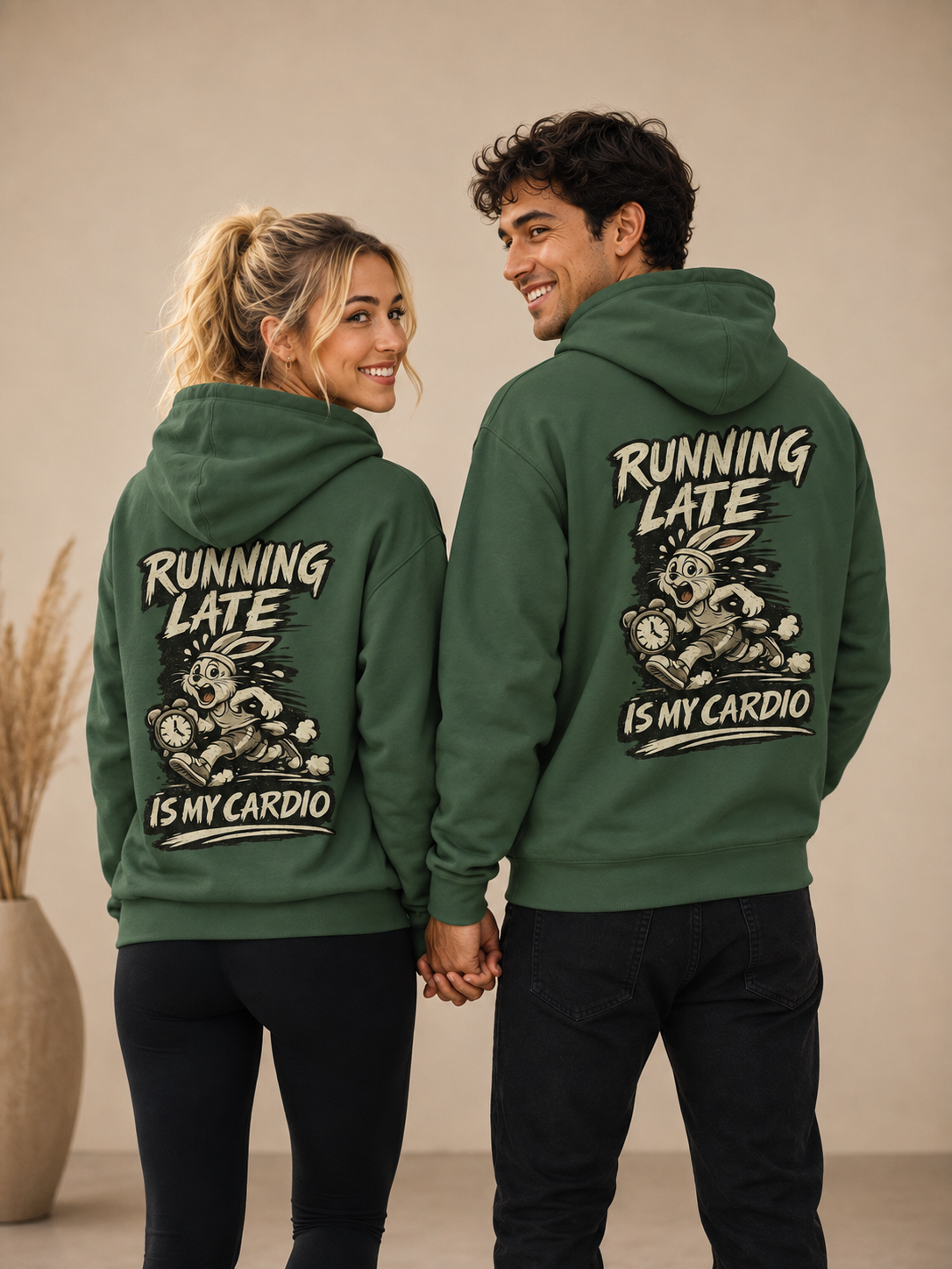 Voetris Running Late Is My Cardio Hoodie – Unisex Premium Pullover view 14