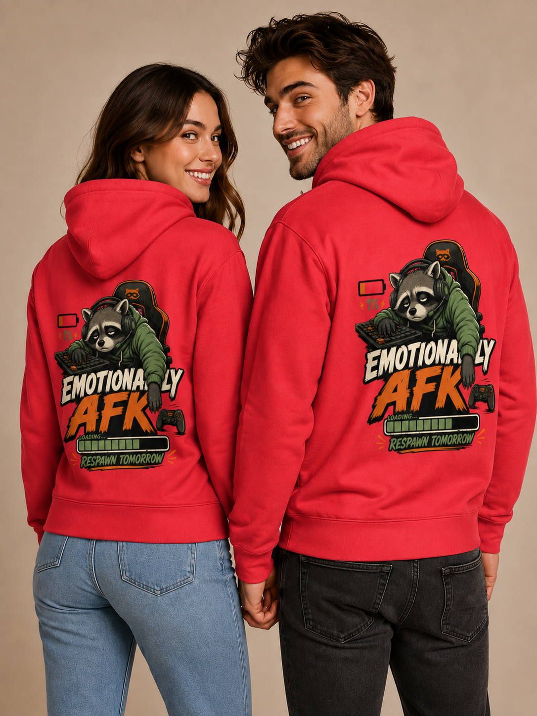 Voetris Emotionally AFK Gamer Hoodie – Unisex Premium Pullover view 29