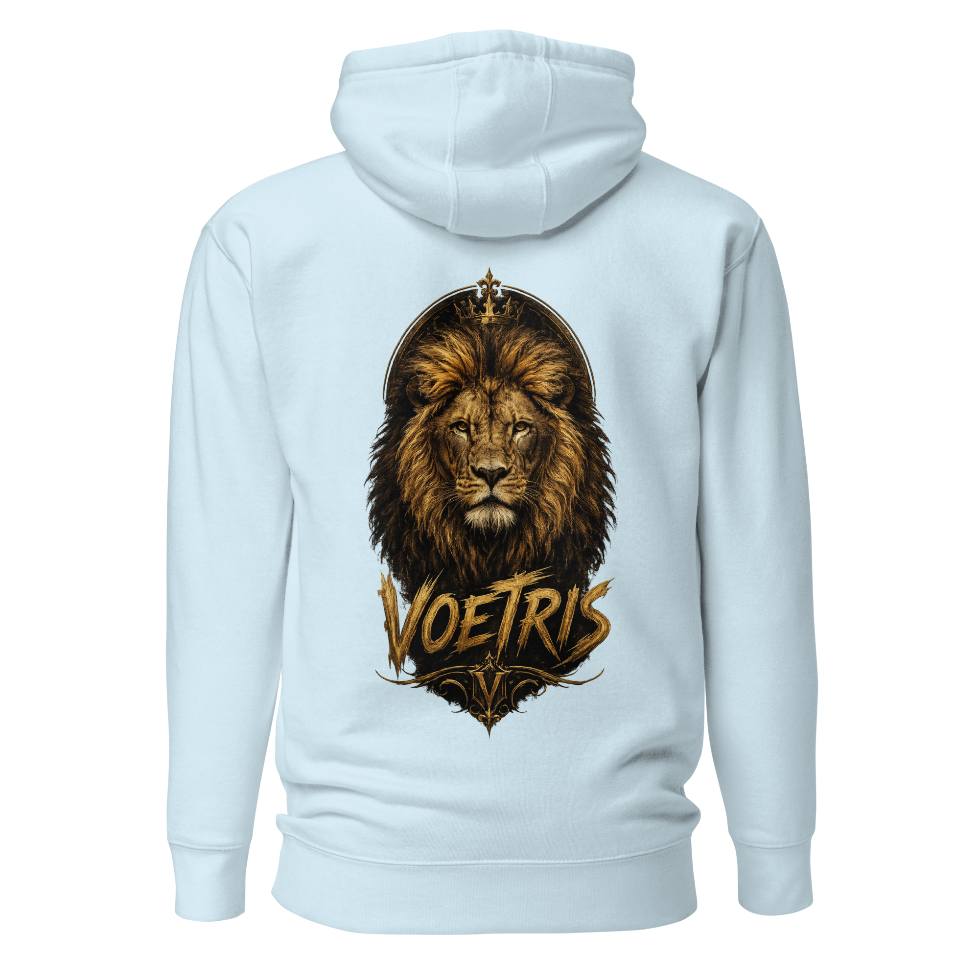Voetris Crowned Lion Unisex Hoodie – Black view 18