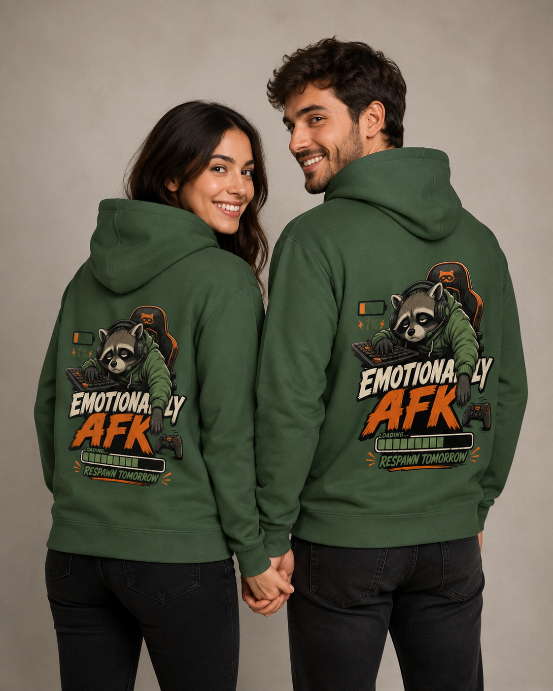 Voetris Emotionally AFK Gamer Hoodie – Unisex Premium Pullover view 11