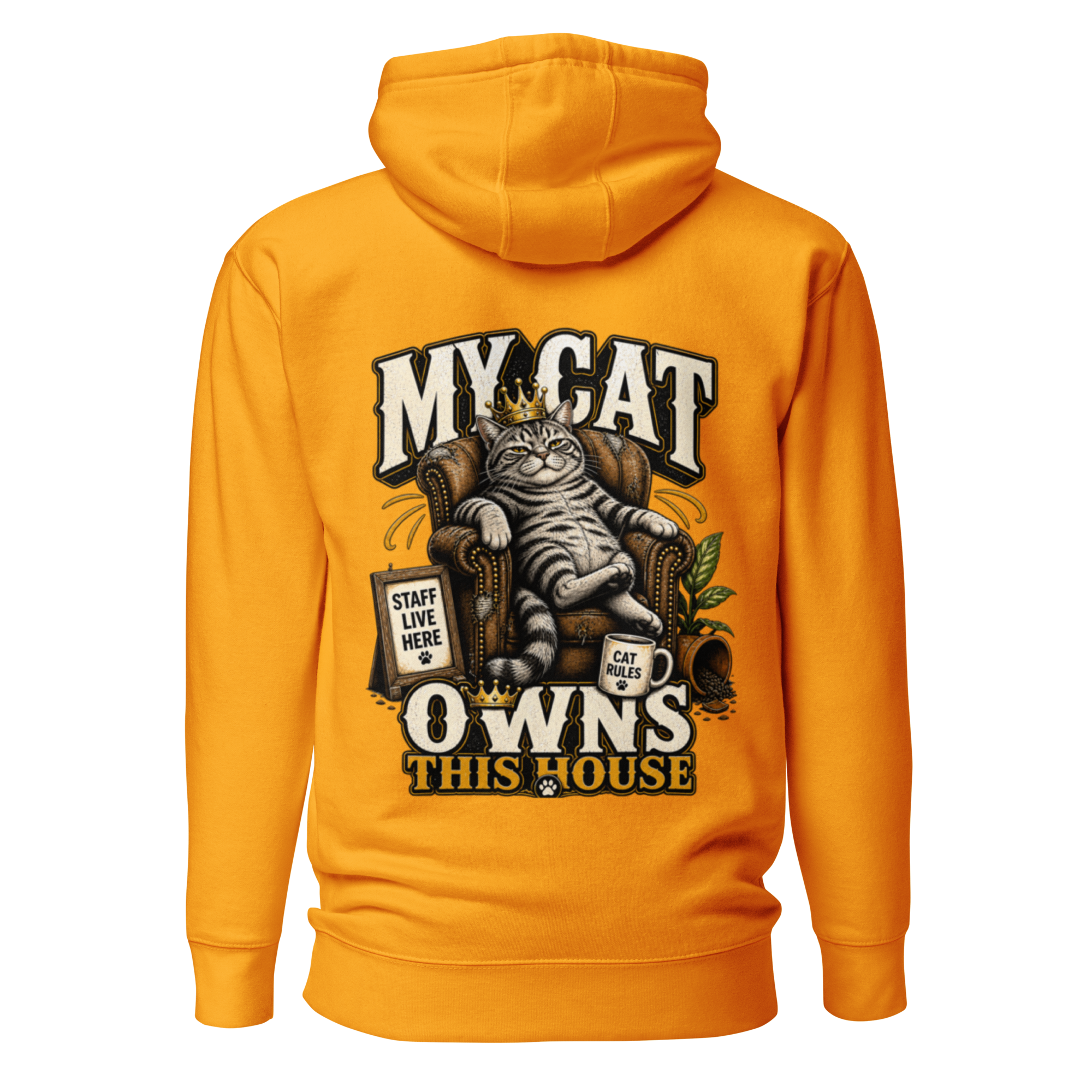 Voetris My Cat Owns This House Hoodie – Unisex Premium Pullover view 27