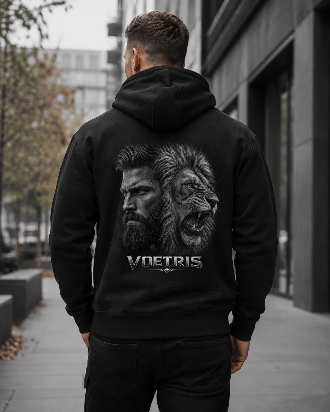 Dual Instinct Lion Hoodie – Unisex Premium Pullover view 2