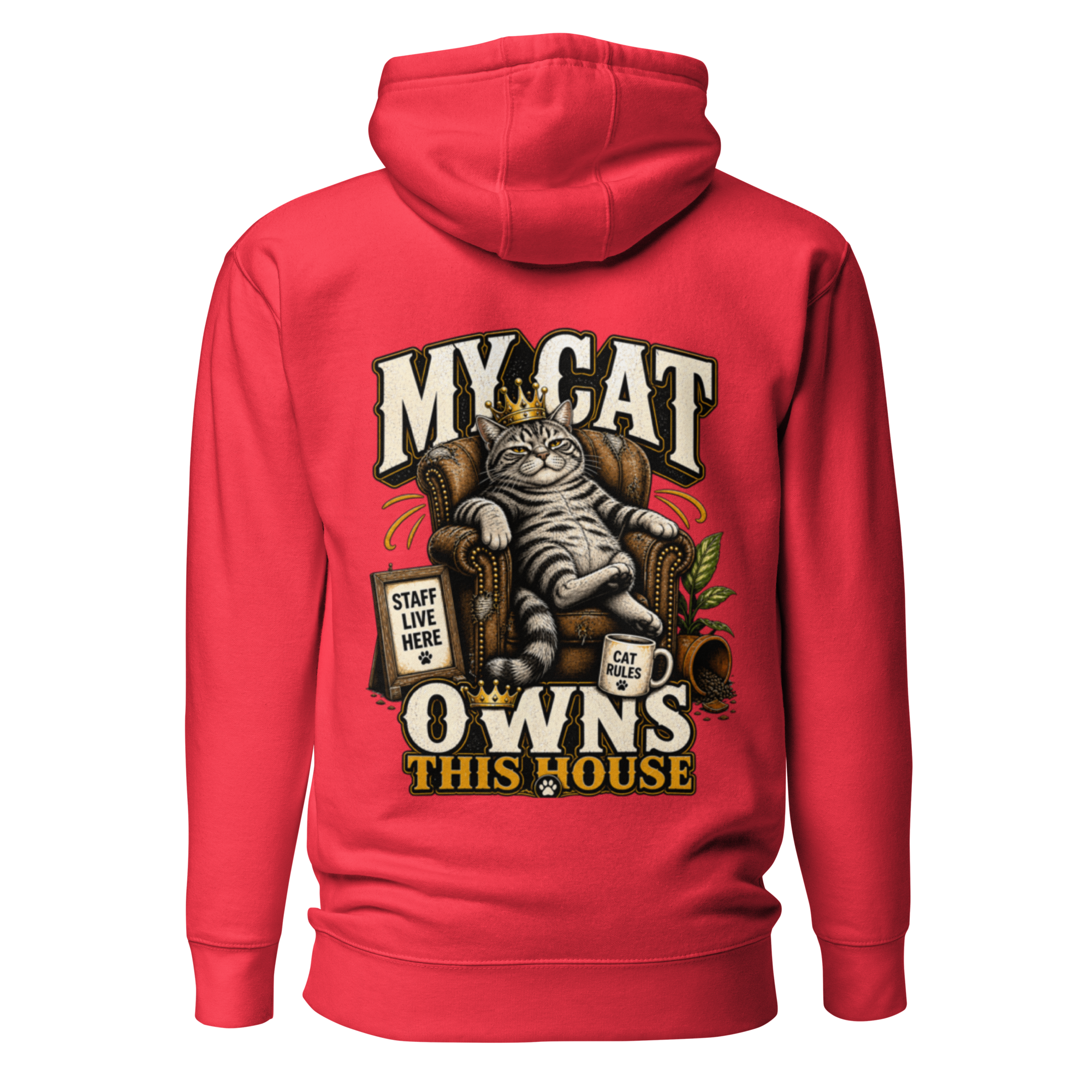 Voetris My Cat Owns This House Hoodie – Unisex Premium Pullover view 30