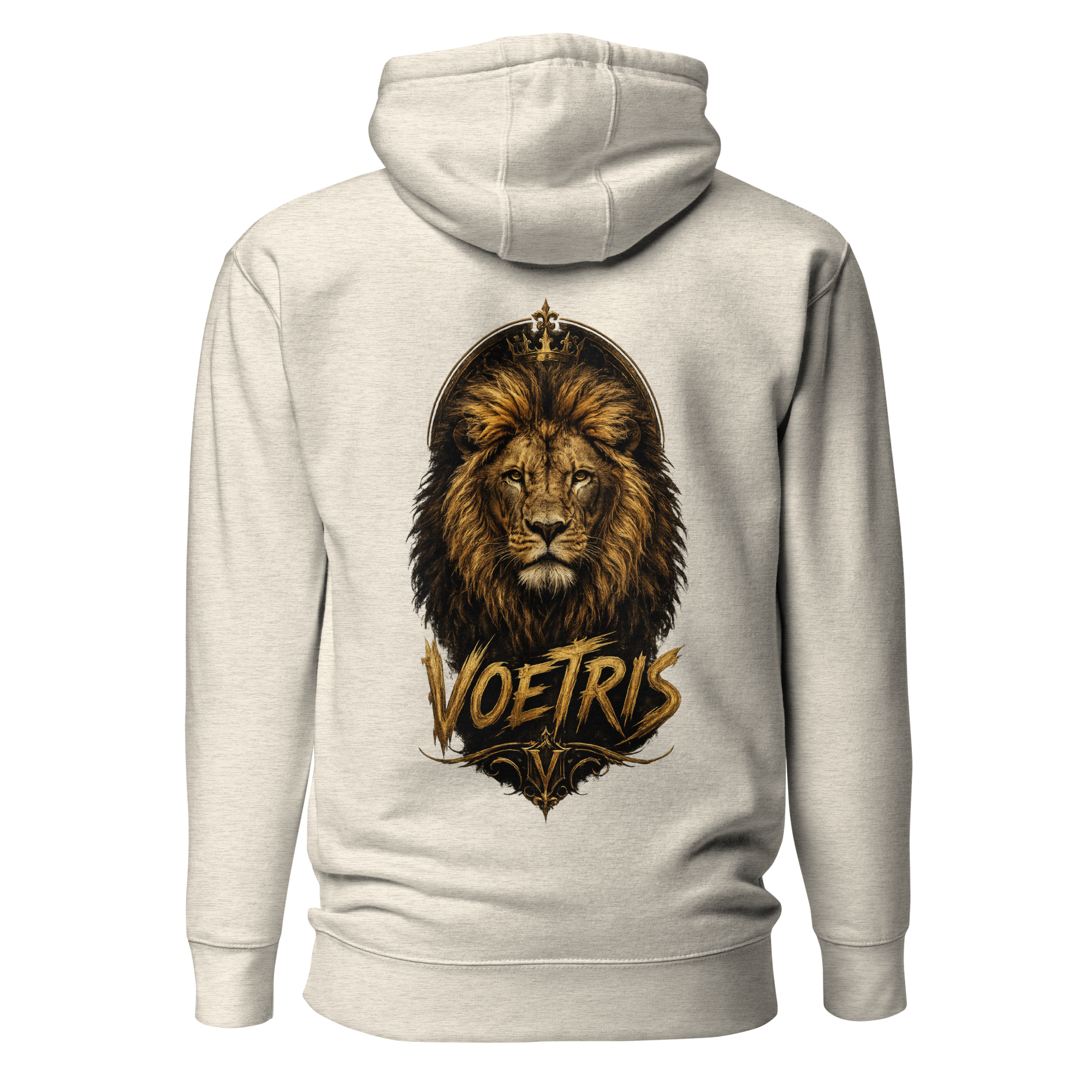 Voetris Crowned Lion Unisex Hoodie – Black view 17