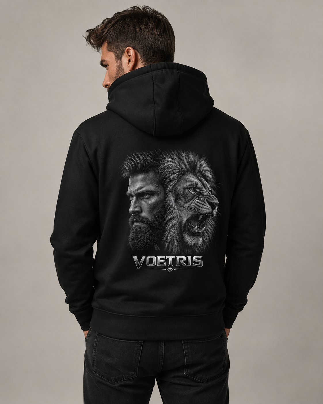 Dual Instinct Lion Hoodie – Unisex Premium Pullover view 5