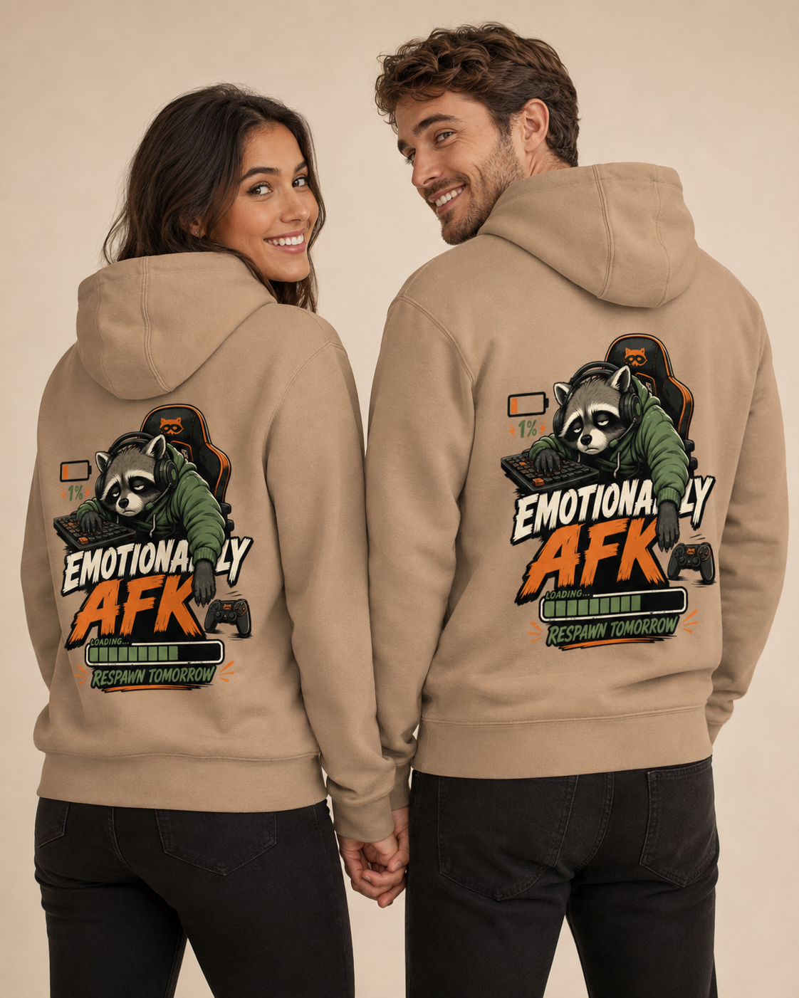 Voetris Emotionally AFK Gamer Hoodie – Unisex Premium Pullover view 14