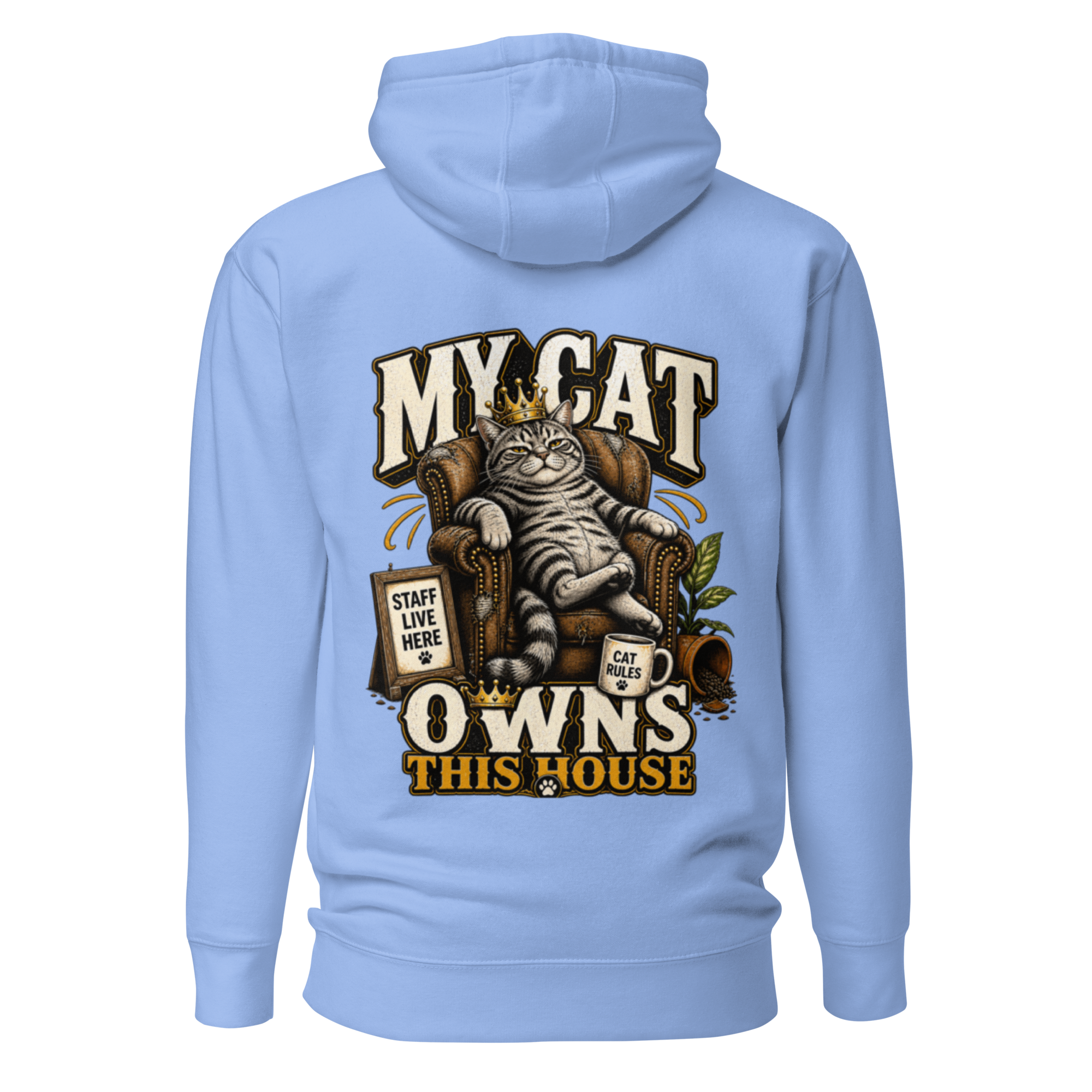 Voetris My Cat Owns This House Hoodie – Unisex Premium Pullover view 9